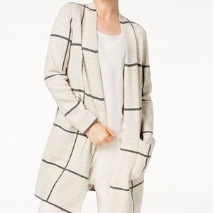 EILEEN FISHER Peppered Windowpane SWEATER COAT